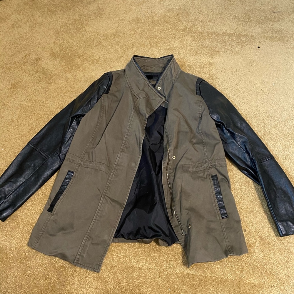 Army Green and Leather Jacket